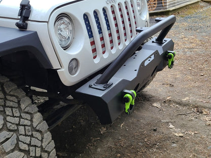 Jeep Licensed by RedRock Stubby Front Winch Bumper with Jeep Logo (07-18 Jeep Wrangler JK)