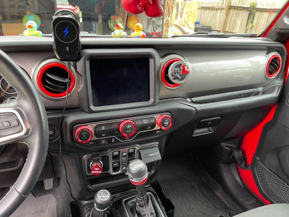 RedRock Air Conditioning Vent Trim Rings; Red (18-25 Jeep Wrangler JL)