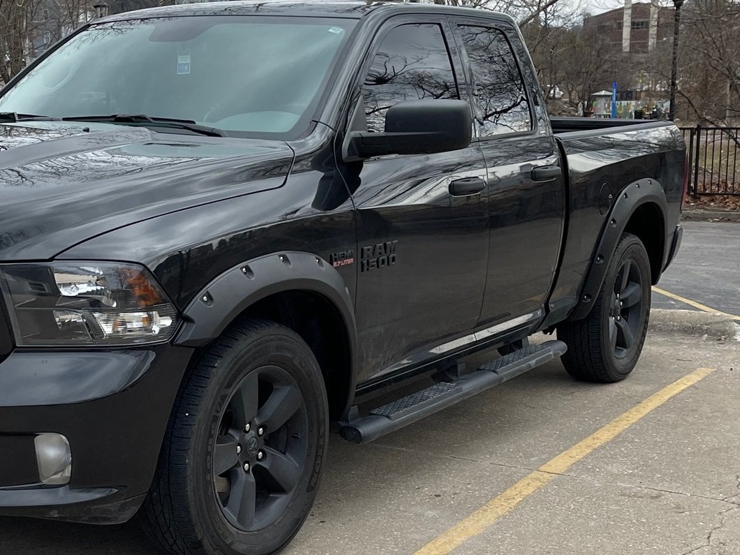 RedRock Pocket Style Fender Flares; Smooth Black (09-18 RAM 1500, Excluding Rebel)