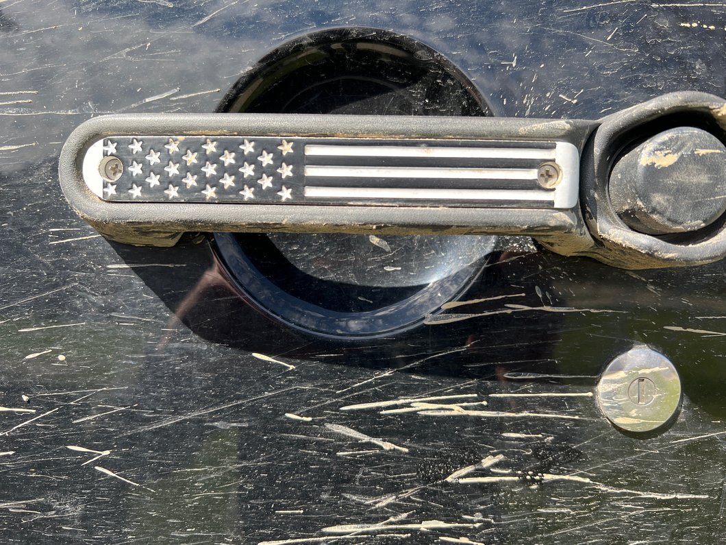 RedRock Old Glory Door Handle Inserts; Black and White (07-18 Jeep Wrangler JK 2-Door)
