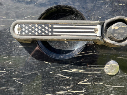 RedRock Old Glory Door Handle Inserts; Black and White (07-18 Jeep Wrangler JK 2-Door)
