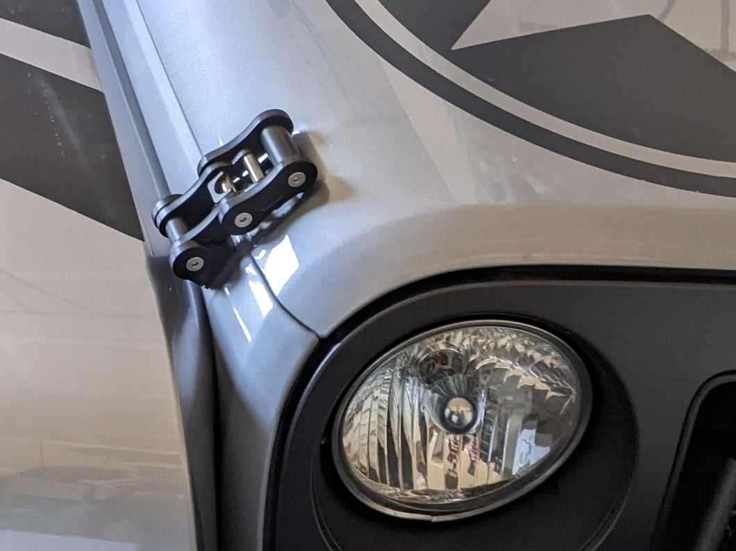 RedRock Billet Aluminum Hood Catch Set; Black (07-25 Jeep Wrangler JK & JL)