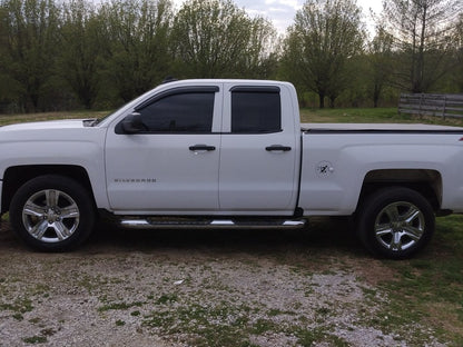 RedRock Window Deflectors; Front and Rear; Smoked (14-18 Silverado 1500 Double Cab)