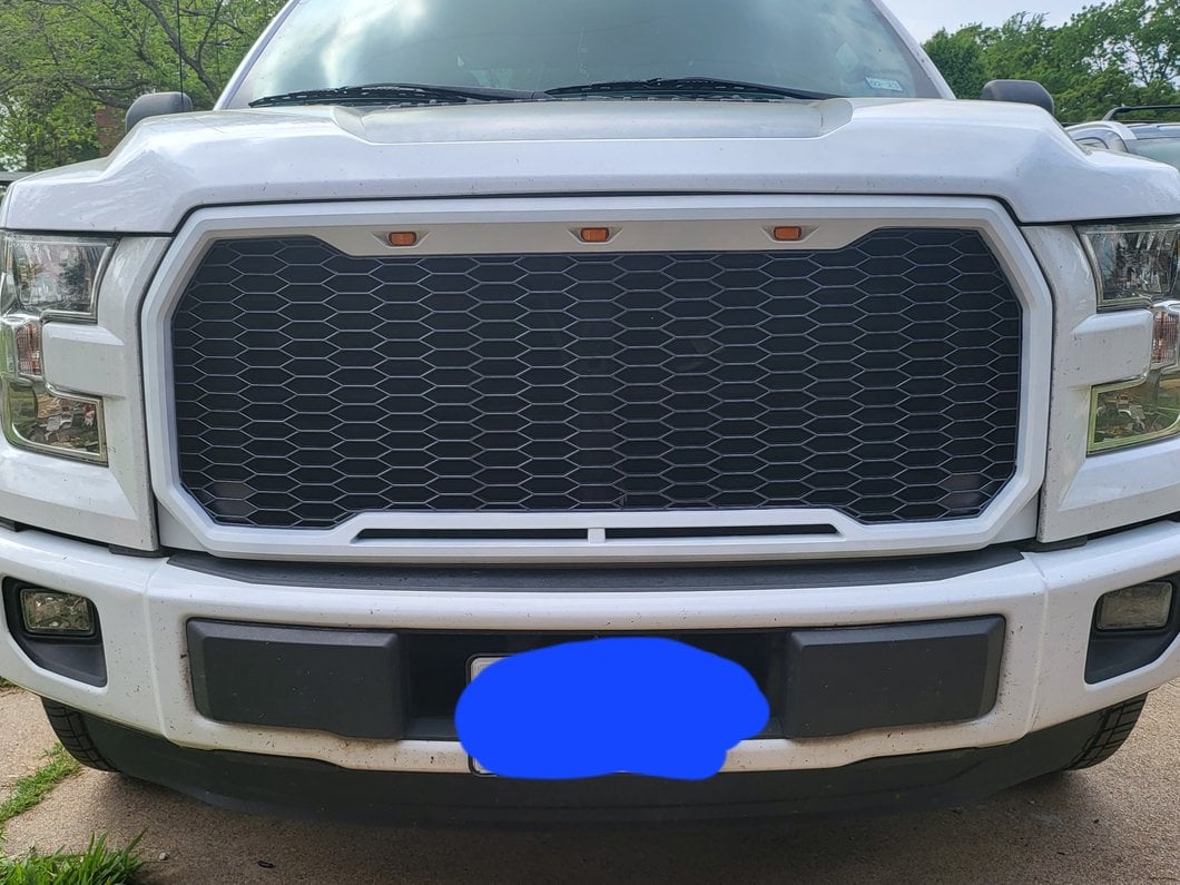 RedRock Baja Upper Replacement Grille with LED Lighting; Charcoal (15-17 F-150, Excluding Raptor)