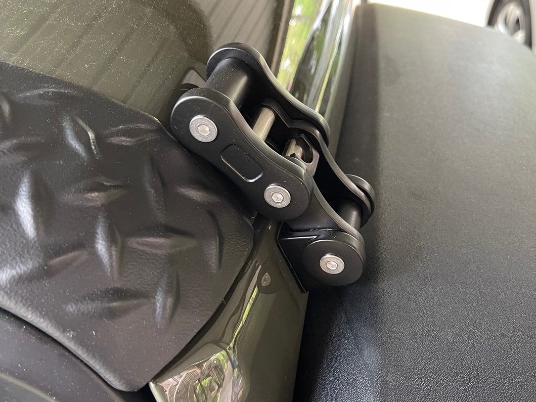 RedRock Billet Aluminum Hood Catch Set; Black (07-25 Jeep Wrangler JK & JL)