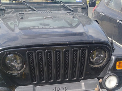RedRock Headlight Bezels; Gloss Black (97-06 Jeep Wrangler TJ)