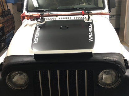 Jeep Licensed by RedRock Wrangler Hood Decal; Matte Black (97-06 Jeep Wrangler TJ)