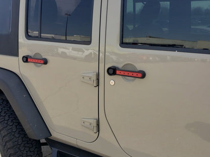 RedRock Door Handle Inserts; Red (07-18 Jeep Wrangler JK 4-Door)