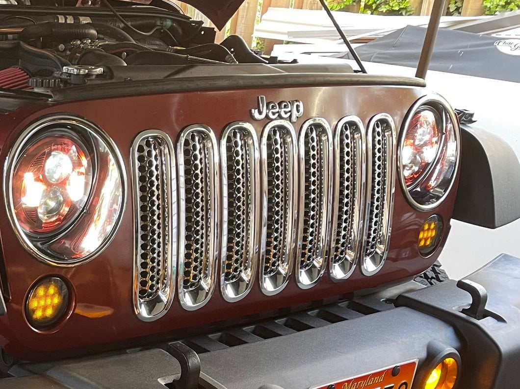 RedRock Grille Inserts; Chrome (07-18 Jeep Wrangler JK)
