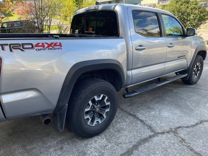 RedRock 4-Inch Oval Bent End PNC Side Step Bars; Black (05-23 Tacoma Double Cab)
