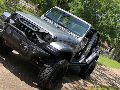 RedRock Diamond Eye Grille with LED Light Bar (18-25 Jeep Wrangler JL w/o TrailCam)