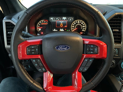 RedRock Center Console Shifter Trim Bezels; Red (15-20 F-150)