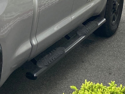 RedRock 5-Inch Oval Straight End Side Step Bars; Black (07-21 Tundra Double Cab)