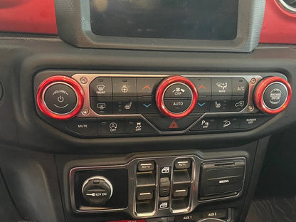 RedRock Billet Aluminum Headlight Knob Trim Ring; Red (18-25 Jeep Wrangler JL)