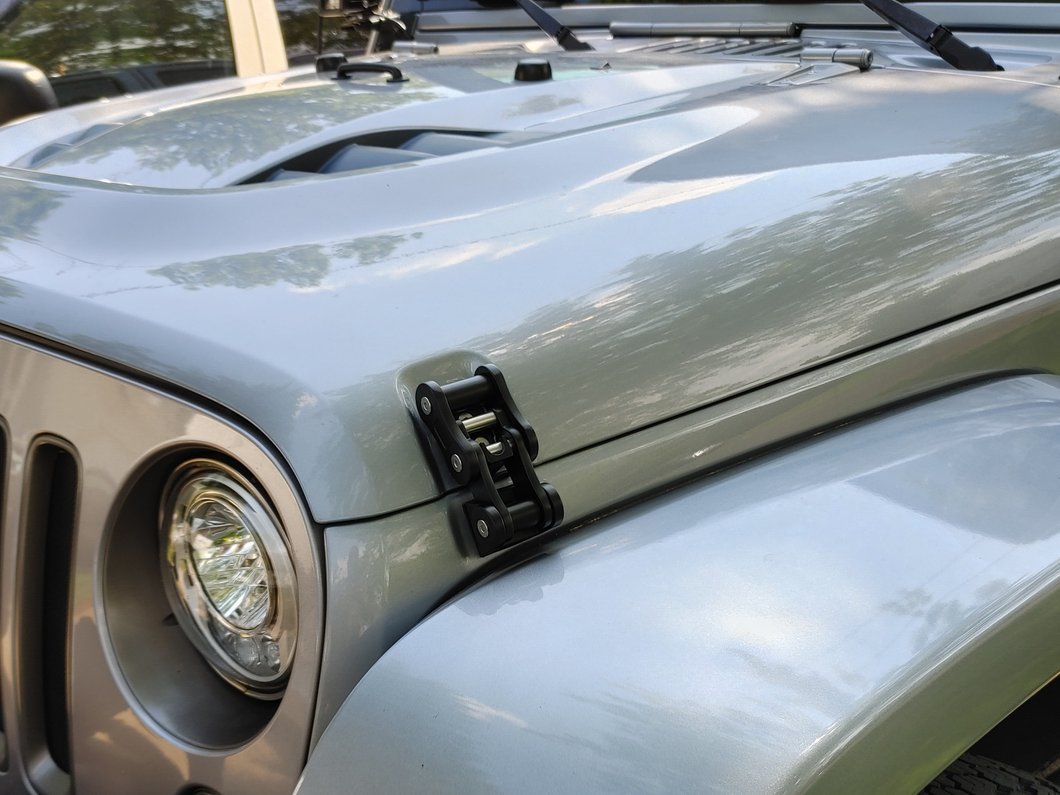 RedRock Billet Aluminum Hood Catch Set; Black (07-25 Jeep Wrangler JK & JL)