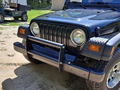 RedRock Grille Inserts; Gloss Black (97-06 Jeep Wrangler TJ)