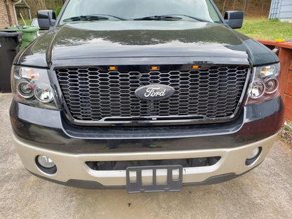 RedRock Baja Upper Replacement Grille with LED Lighting; Gloss Black (04-08 F-150)