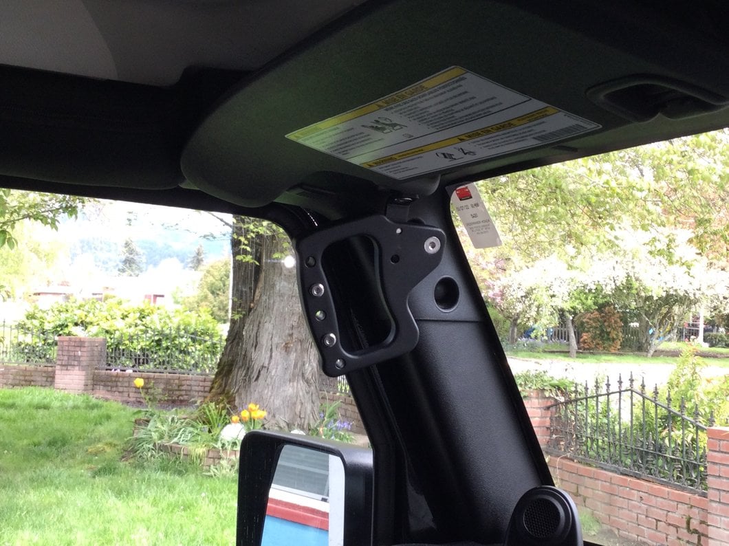 RedRock Aluminum Front Grab Handles; Black (07-18 Jeep Wrangler JK)