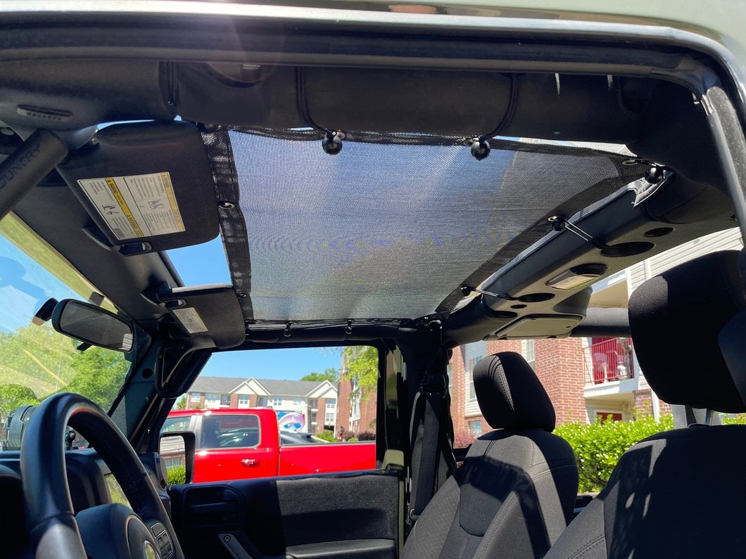 RedRock Mesh Sun Shade; Front; Black (07-18 Jeep Wrangler JK)