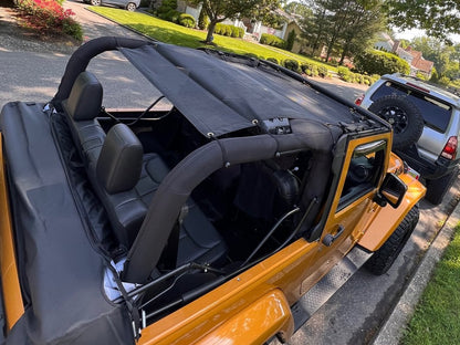 RedRock Full Length Mesh Sun Shade; Black (07-18 Jeep Wrangler JK 2-Door)