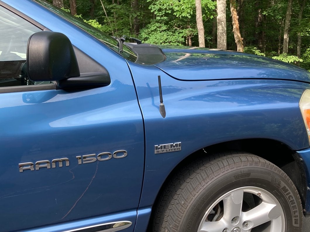 RedRock Short Billet Black Antenna; 5-Inch (94-25 RAM 1500)
