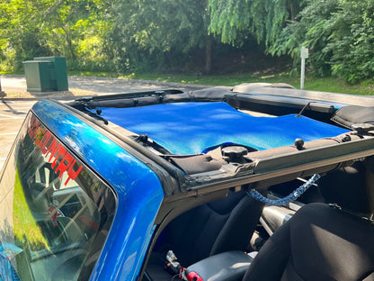 RedRock Mesh Sun Shade; Front; Blue (07-18 Jeep Wrangler JK)