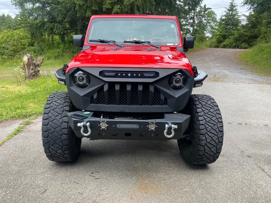 RedRock Stubby Winch Front Bumper with LED Fog Lights (18-25 Jeep Wrangler JL)