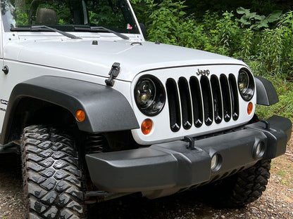 RedRock Headlight Trim; Gloss Black (07-18 Jeep Wrangler JK)