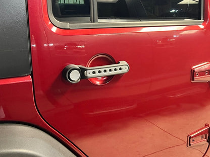 RedRock Billet Aluminum Door Handle Inserts; Silver (07-18 Jeep Wrangler JK 4-Door)