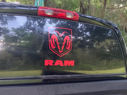 RAM Licensed by RedRock Large RAM Head with Logo; Red (02-18 RAM 1500)