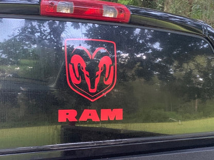 RAM Licensed by RedRock Large RAM Head with Logo; Red (02-18 RAM 1500)