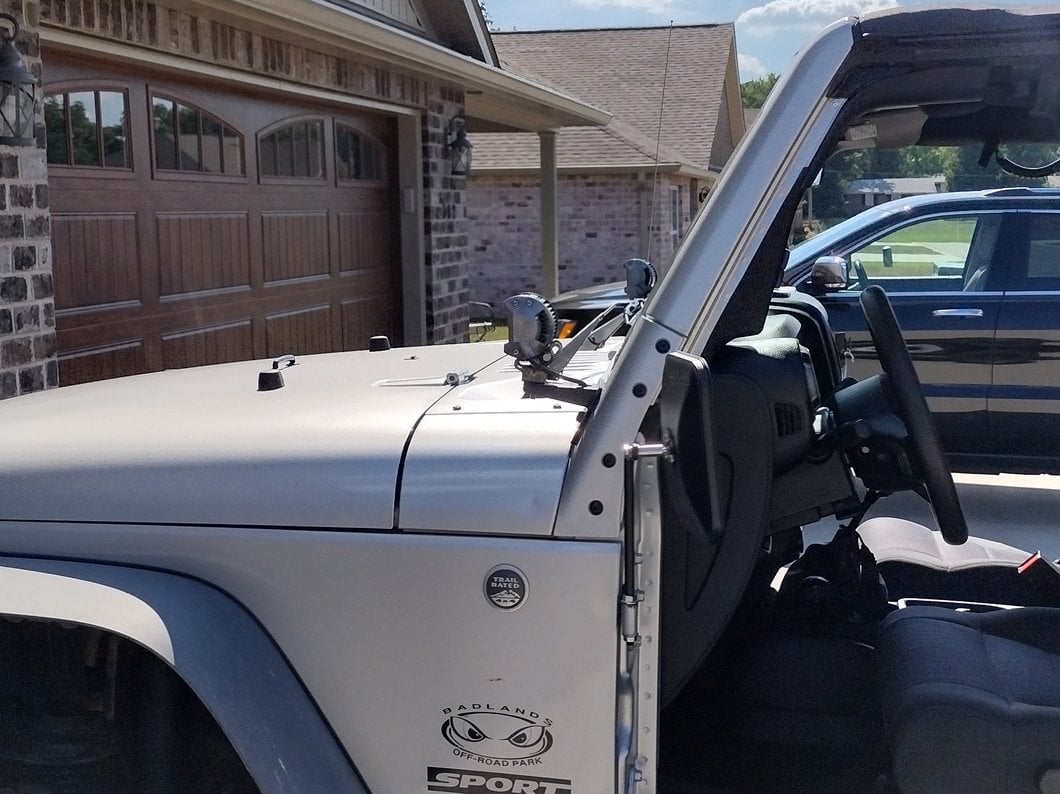 Jeep Licensed by RedRock Rectangular Adventure Mirrors with Engraved Jeep Logo; Textured Black (76-25 Jeep CJ7, Wrangler YJ, TJ, JK & JL)