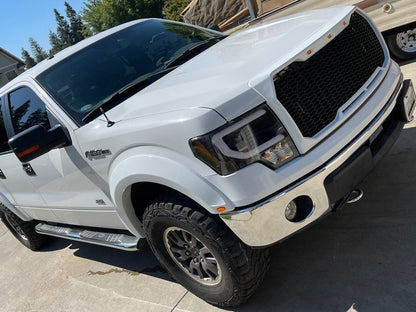 RedRock Upper Replacement Grille with LED Lighting; Matte Black (09-14 F-150, Excluding Raptor)