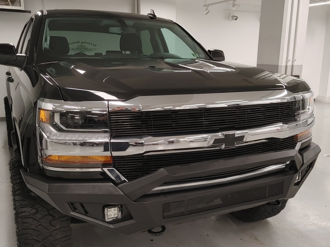 RedRock Modern Billet Upper Grille Overlay; Polished (16-18 Silverado 1500 w/o Z71 Package)