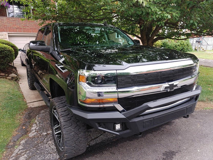 RedRock Modern Billet Upper Grille Overlay; Polished (16-18 Silverado 1500 w/o Z71 Package)