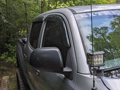 RedRock Window Deflectors; Front and Rear; Smoked (05-15 Tacoma Double Cab)