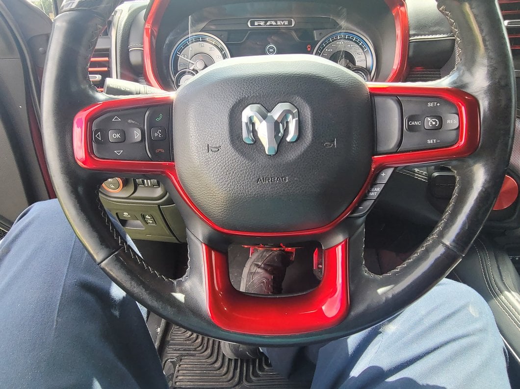 RedRock Steering Wheel Trim; Red (19-25 RAM 1500)