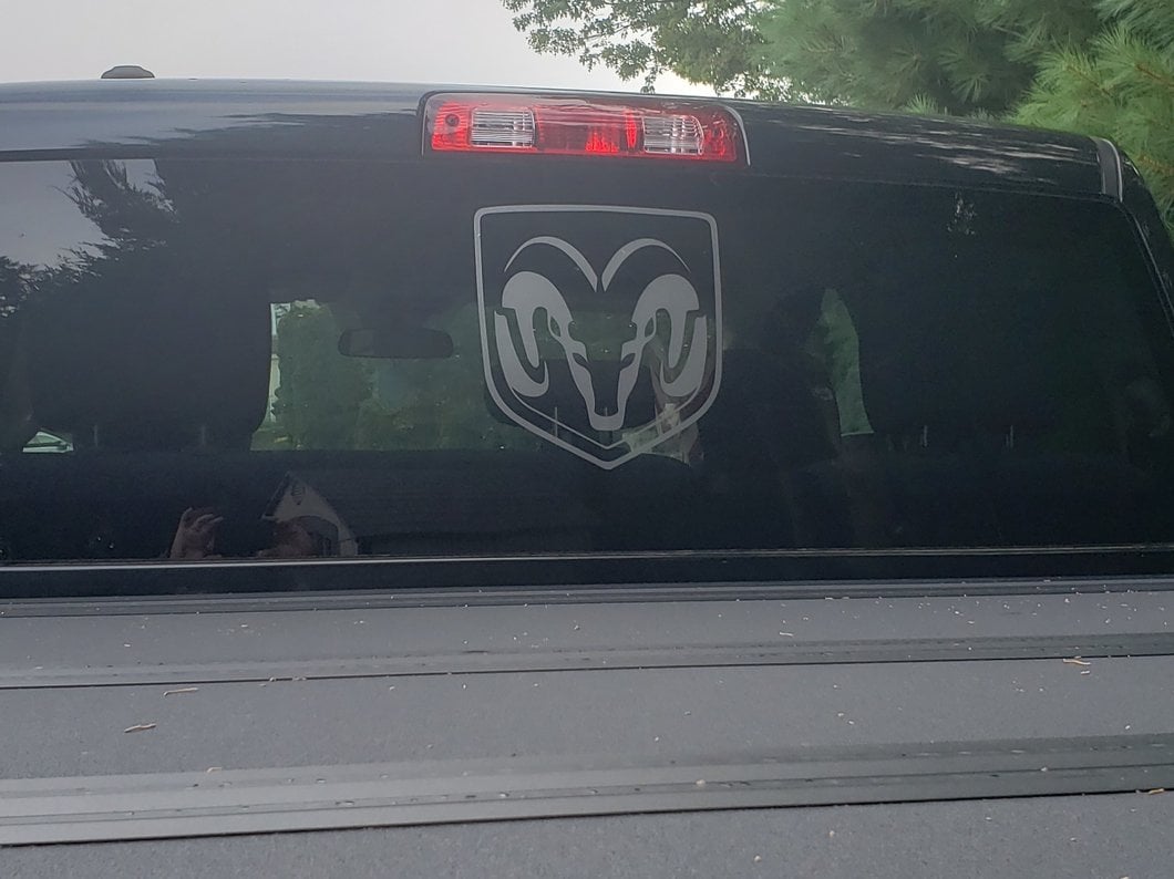 RAM Licensed by RedRock Large RAM Head Logo; Frosted (02-18 RAM 1500)