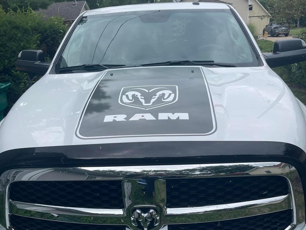 RAM Licensed by RedRock Hood Decal with Logo; Anthracite (09-18 RAM 1500, Excluding Rebel)