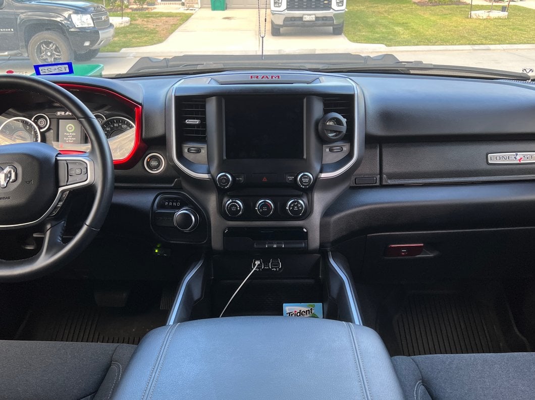RedRock Glove Box Handle Trim; Red (19-25 RAM 1500)