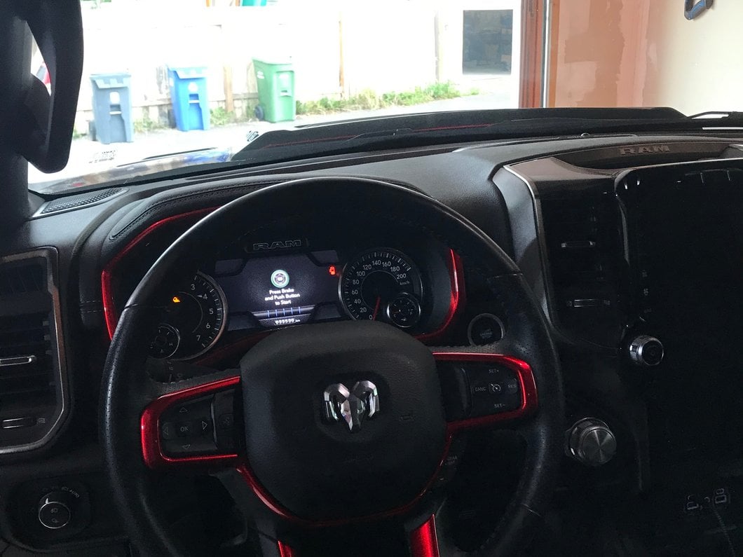 RedRock Gauge Cluster Trim; Red (19-25 RAM 1500)