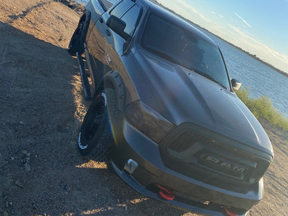 RAM Licensed by RedRock Hood Decal with RAM Logo; Matte Black (09-18 RAM 1500, Excluding Rebel)