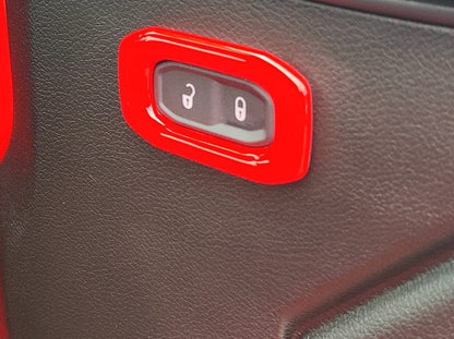 RedRock Door Lock Switch Trim; Red (18-25 Jeep Wrangler JL)
