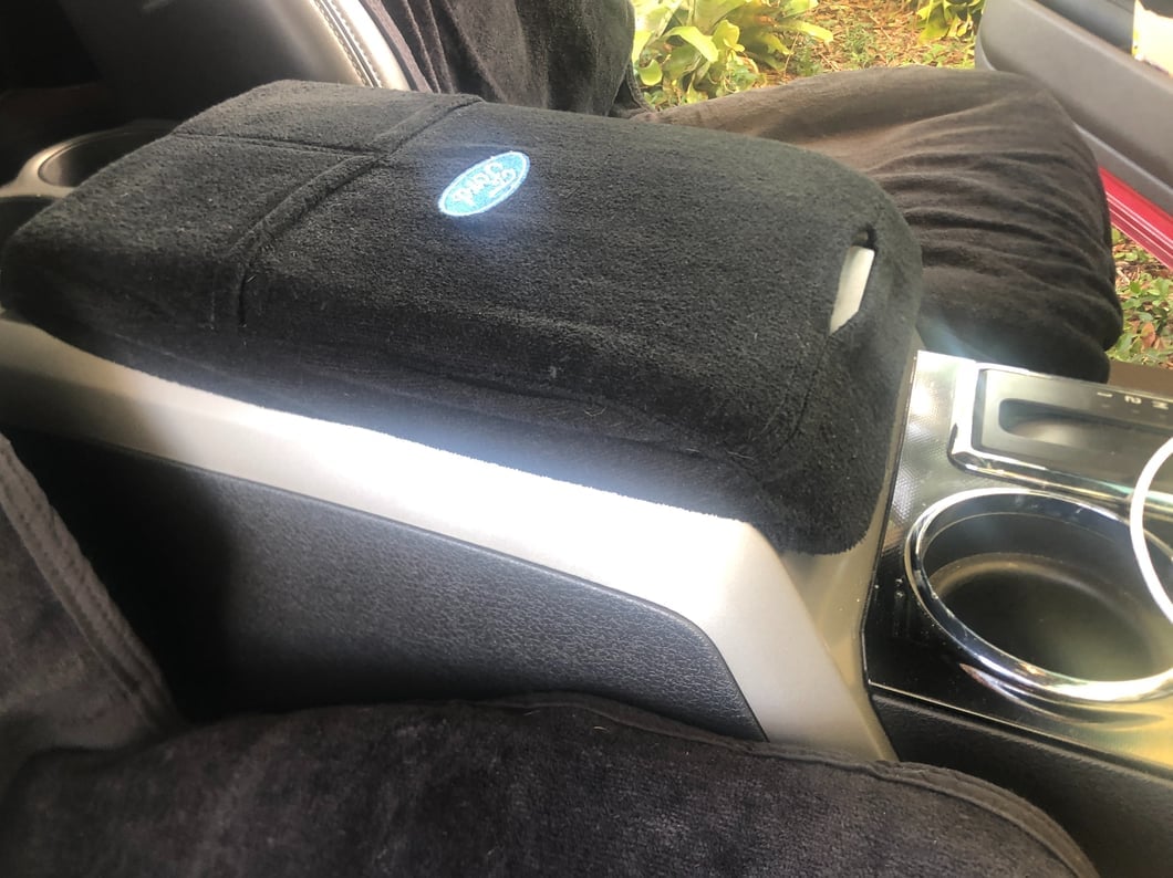 RedRock Alterum Series Seat Armour Protective Cover with Ford Oval Logo; Black (97-25 F-150)