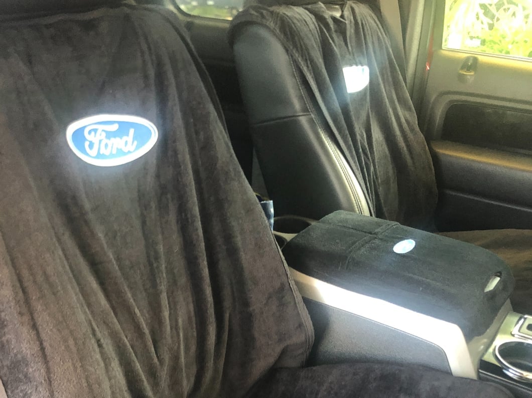RedRock Alterum Series Seat Armour Protective Cover with Ford Oval Logo; Black (97-25 F-150)