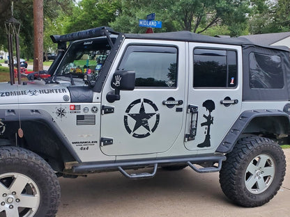 RedRock Door Hinges; Black (07-18 Jeep Wrangler JK 4-Door)