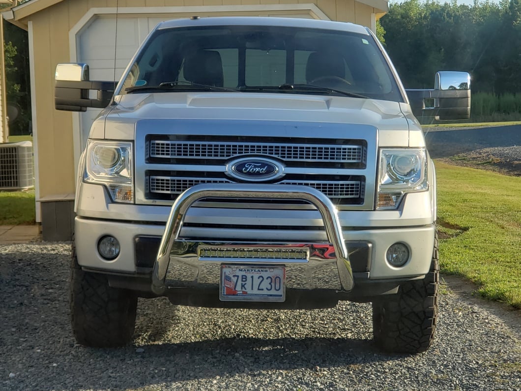 RedRock Memory Power Adjust Heated Manual Foldaway Towing Mirrors with Puddle Lights and Turn Signals; Chrome; Driver Side (09-14 F-150)