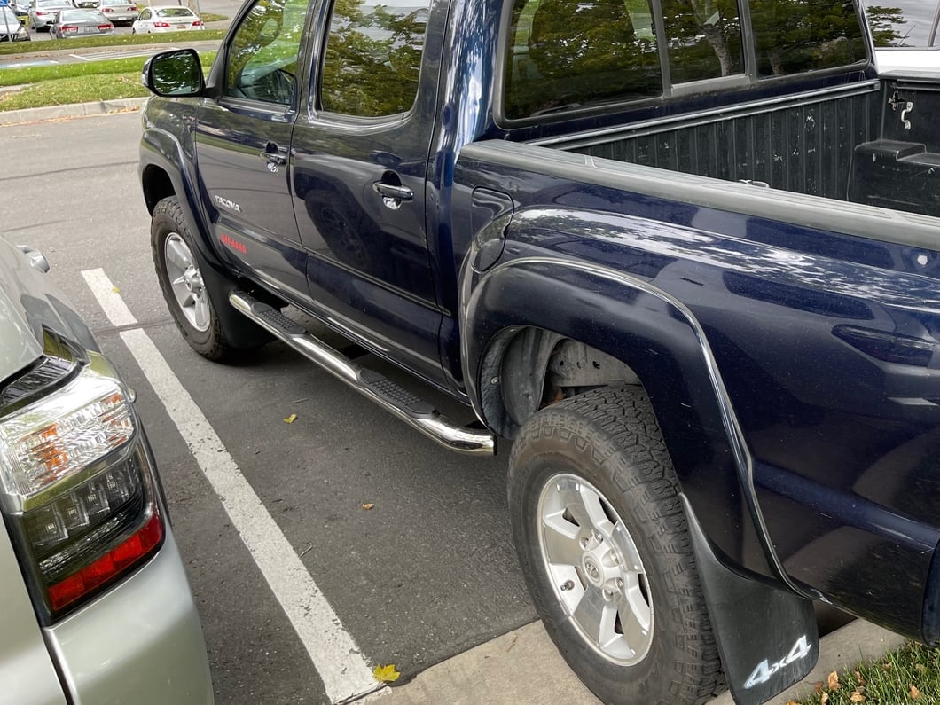 RedRock 3-Inch Side Step Bars; Stainless Steel (05-23 Tacoma Double Cab)