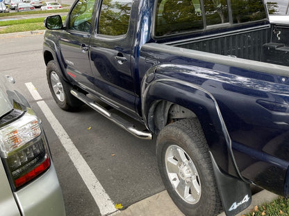 RedRock 3-Inch Side Step Bars; Stainless Steel (05-23 Tacoma Double Cab)