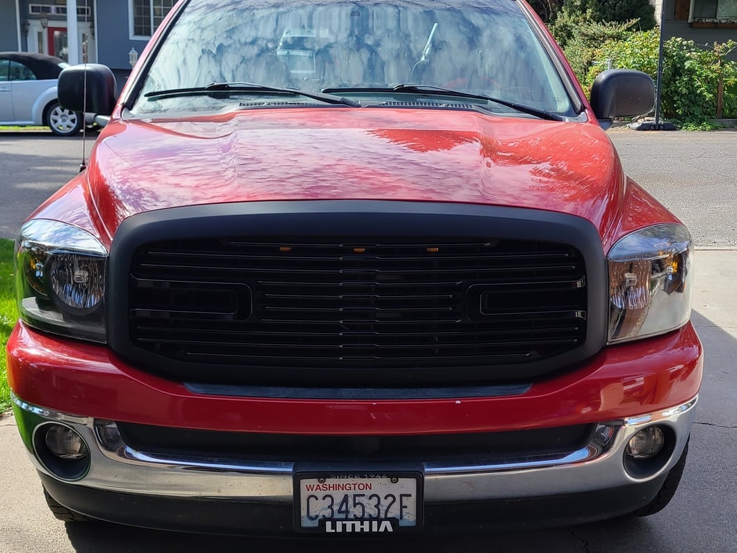 RedRock Boss Upper Replacement Grille with LED DRL; Matte Black (06-08 RAM 1500)